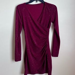 dark red sparkly dress
